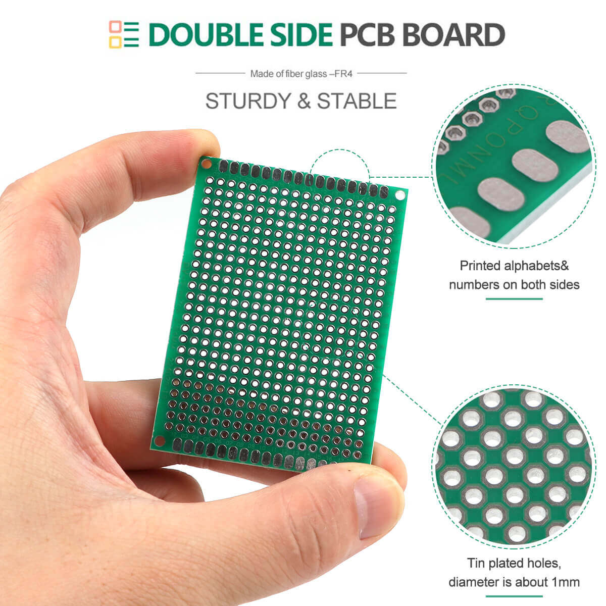 5 Pcs 8x12cm Single Side PCB Board, YIWANSON Prototype PCB Universal  Printed Circuit Board Fiber Glass Plate for Arduino Soldering Board, DIY