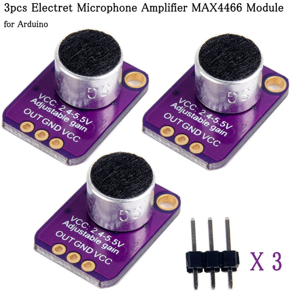 Microphone Amplifier Module GY-MAX4466 Breakout Sensor with Adjustable  Breakout Board for Arduino