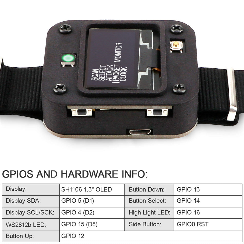 WiFi Deauther Watch Test Tool V2 DSTIKE NodeMCU ESP8266 HACK