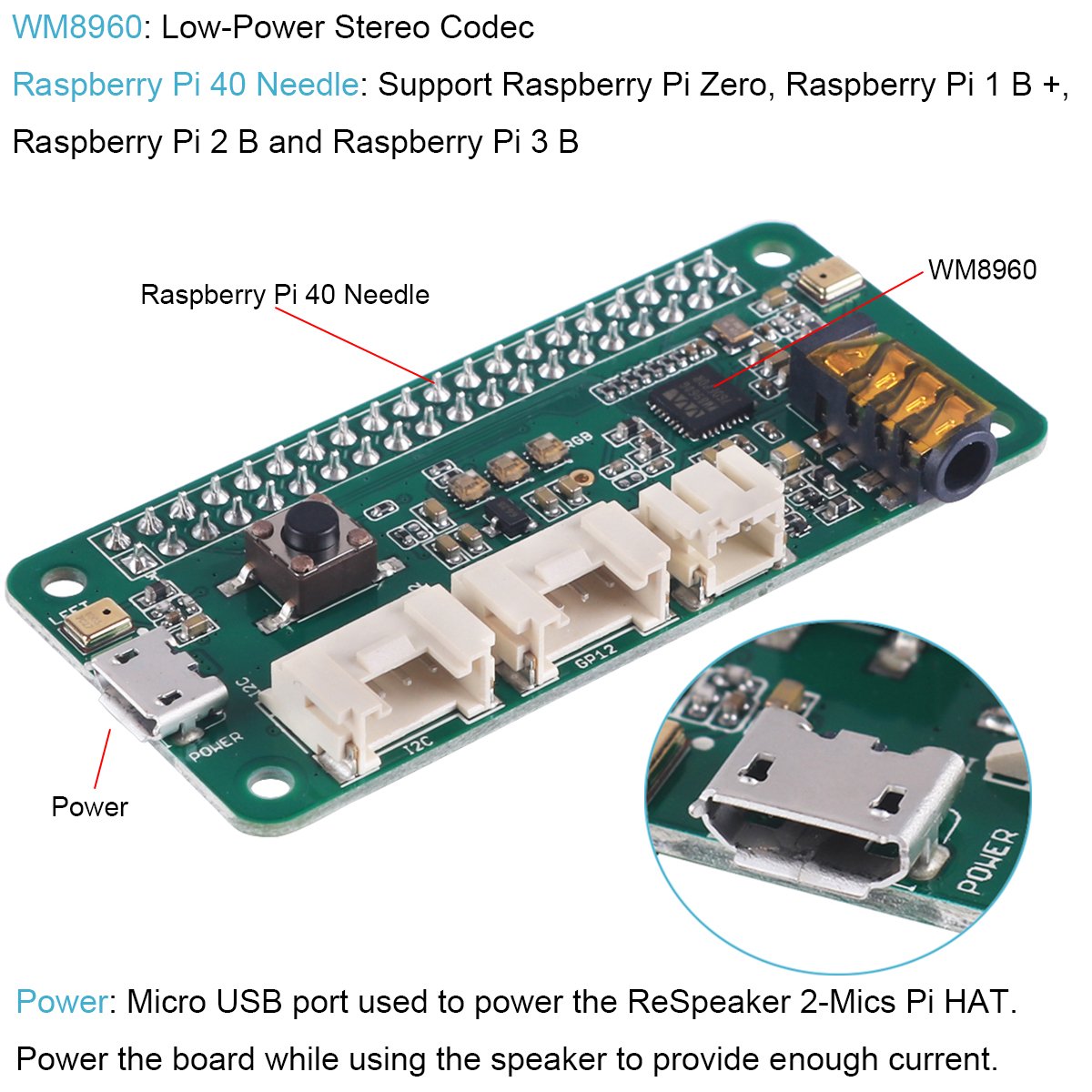 Raspberry Pi 3B Respeaker Intelligent Voice Module Dual Microphone Exp –  MakerFocus